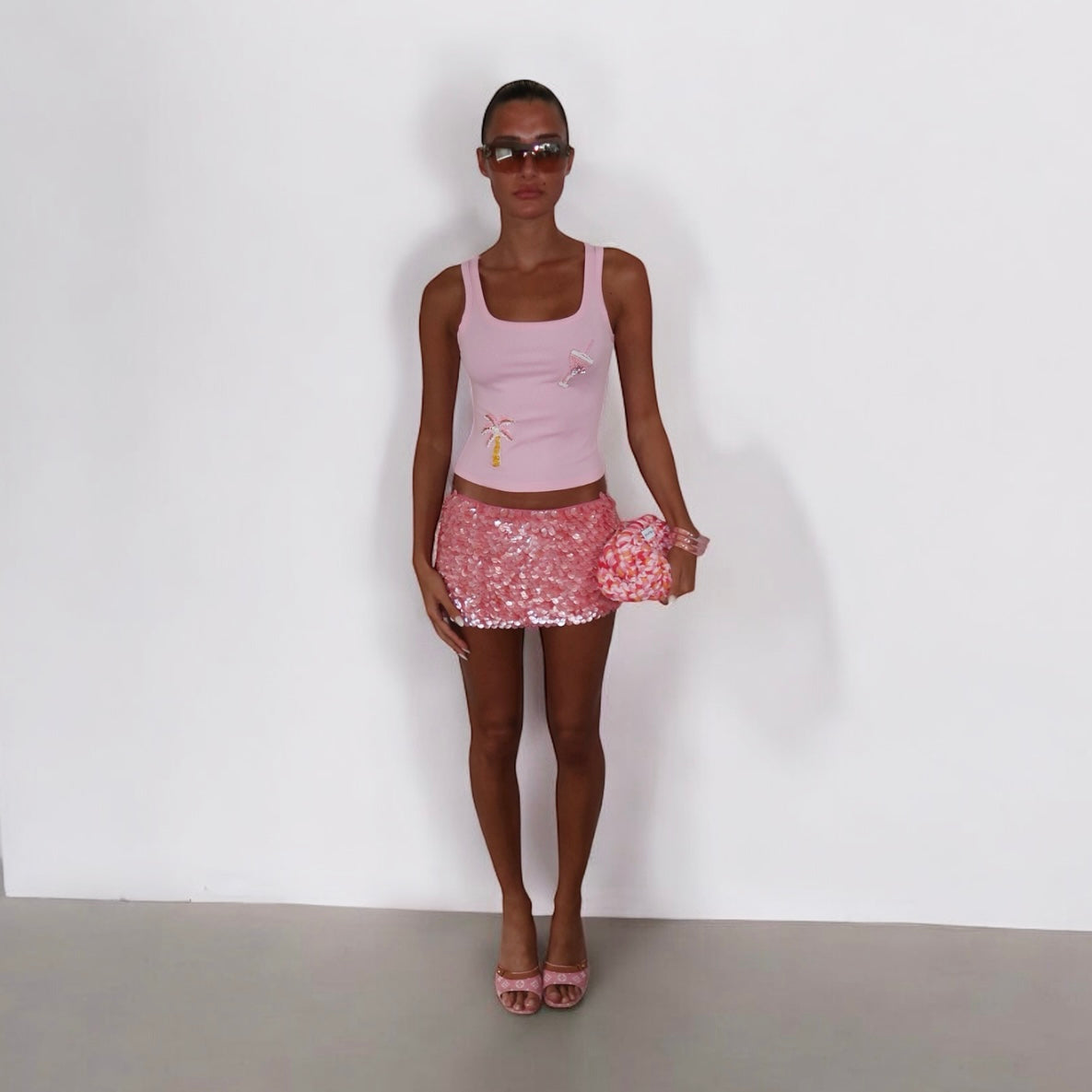 Scale Skirt in Flamingo pink ( Ready to Ship)