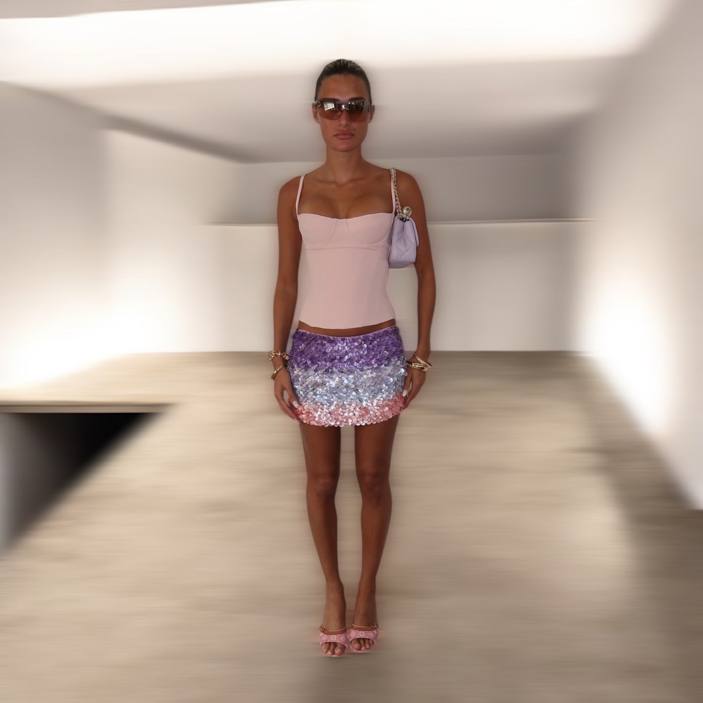 Ombré Scale Skirt in Ocean ( Ready to Ship)