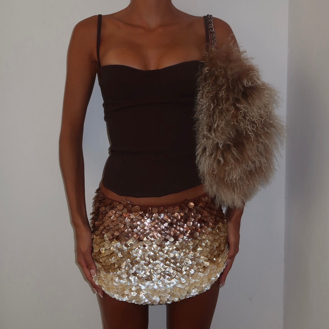 Ombré Scale Skirt in “Chocolate swirl”