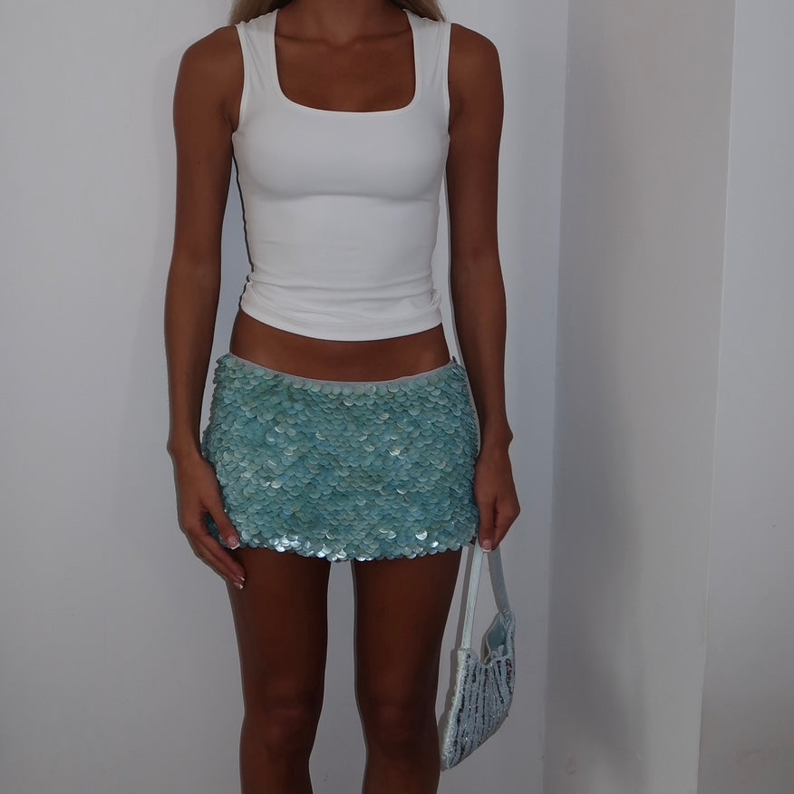 “Scale” Skirt in Light Blue