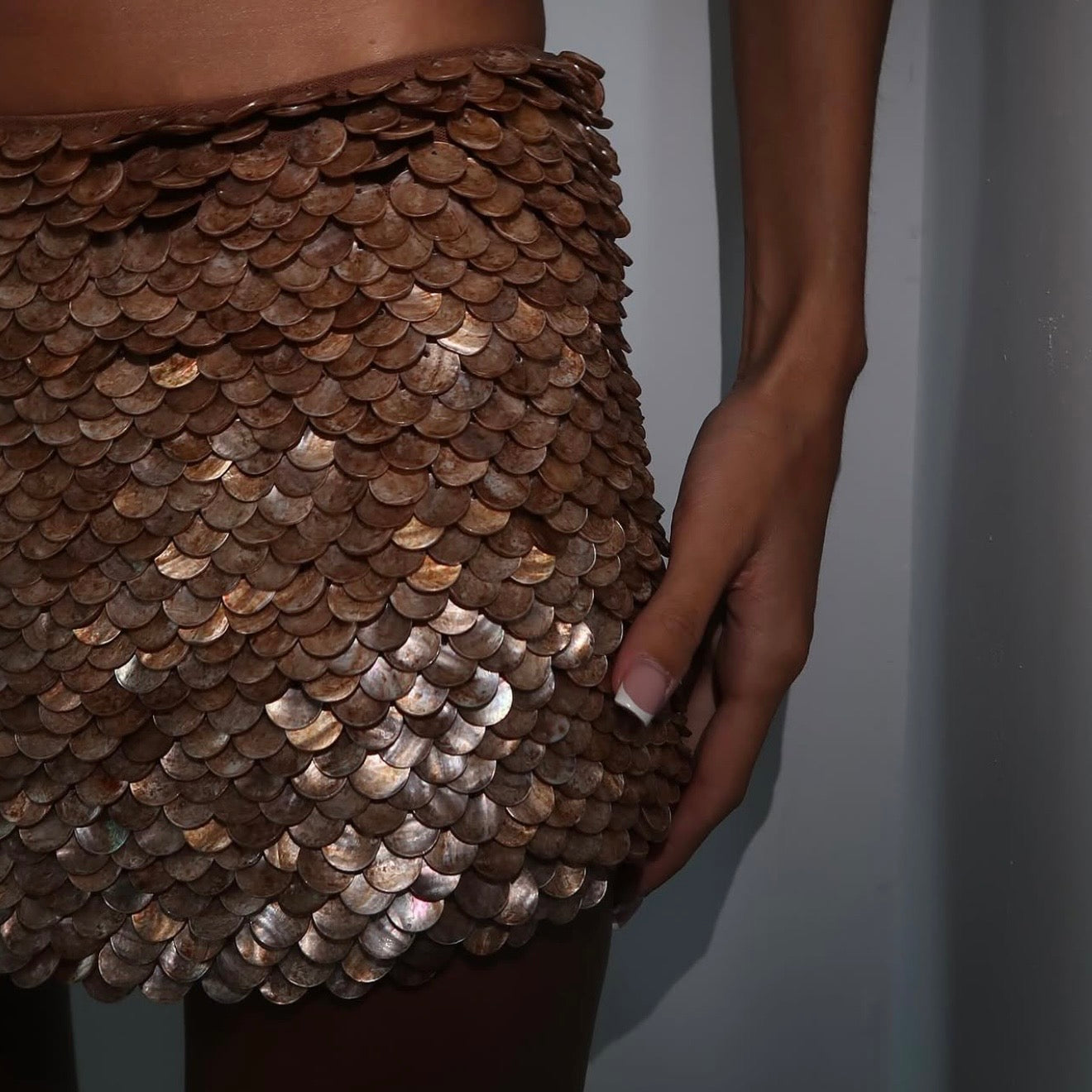 “Scale” Skirt in Brown