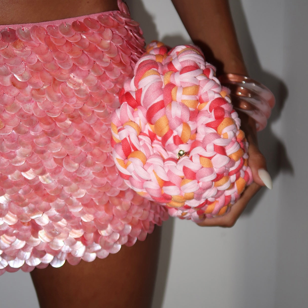 “Scale” skirt in Pink Flamingo