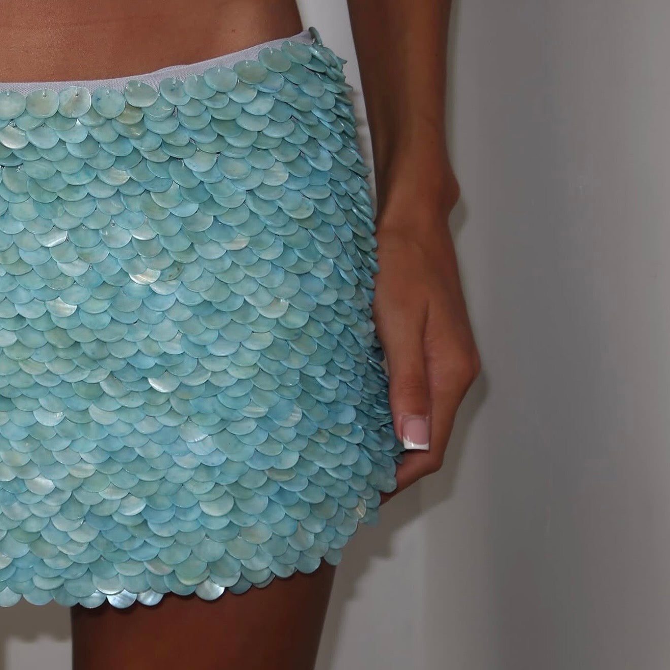 “Scale” Skirt in Light blue