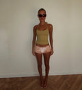 “Scale” shorts in light pink