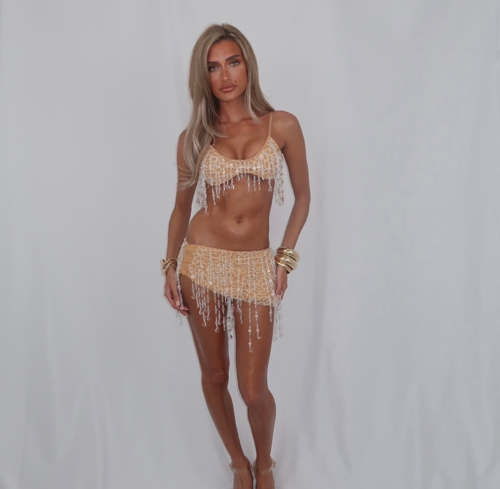 “Crystal” two piece nude