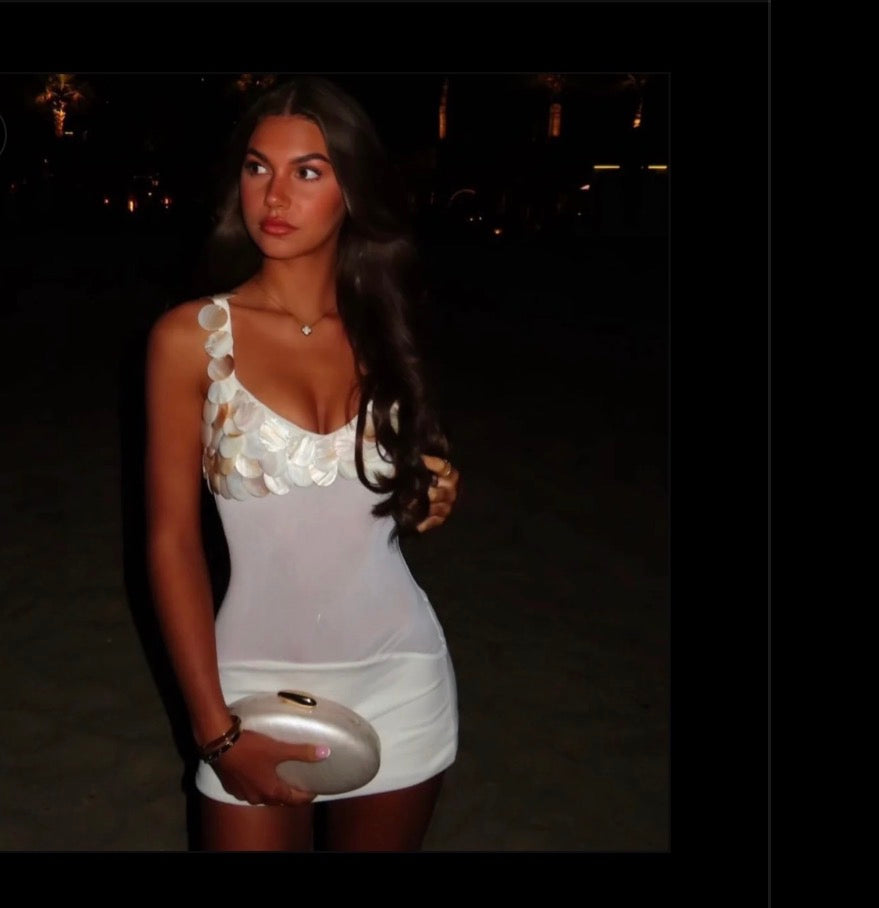 “Mother of pearl” mini dress