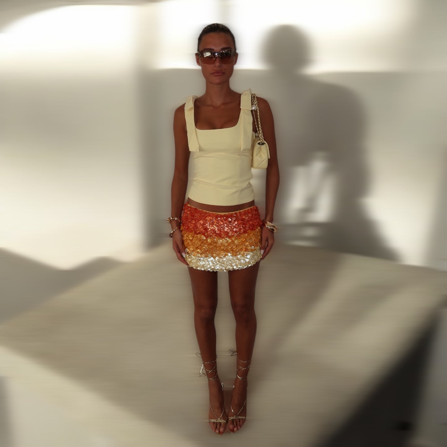 Ombré “Scale” skirt in Sunrise