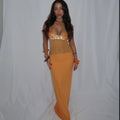 “Scale” maxi dress in orange