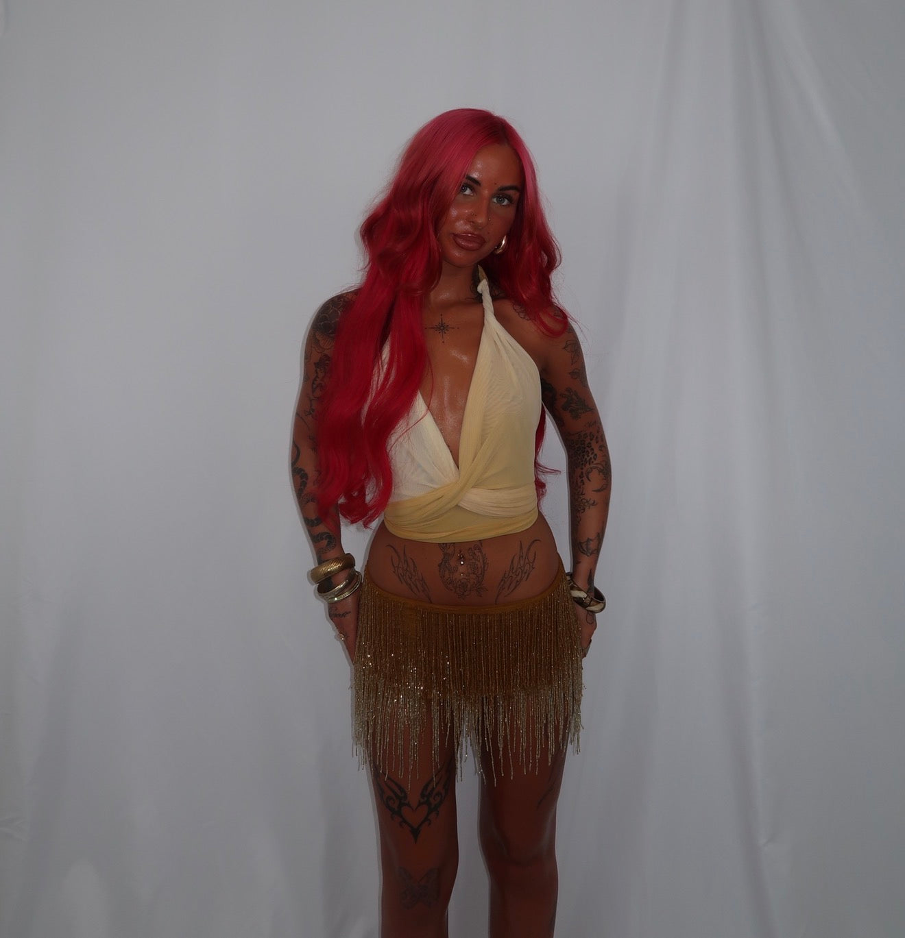 “Drop a glint” Co ord in Gold