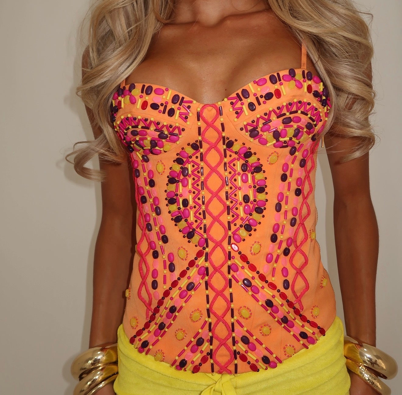 “Aztec” corset in orange