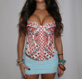 “Aztec” corset in white