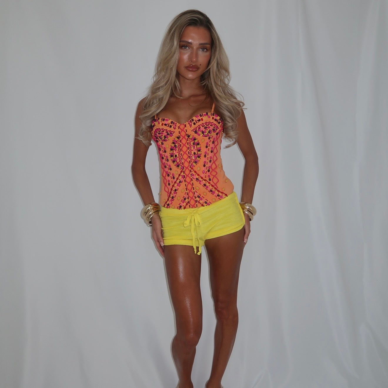 “Aztec” Corset in orange