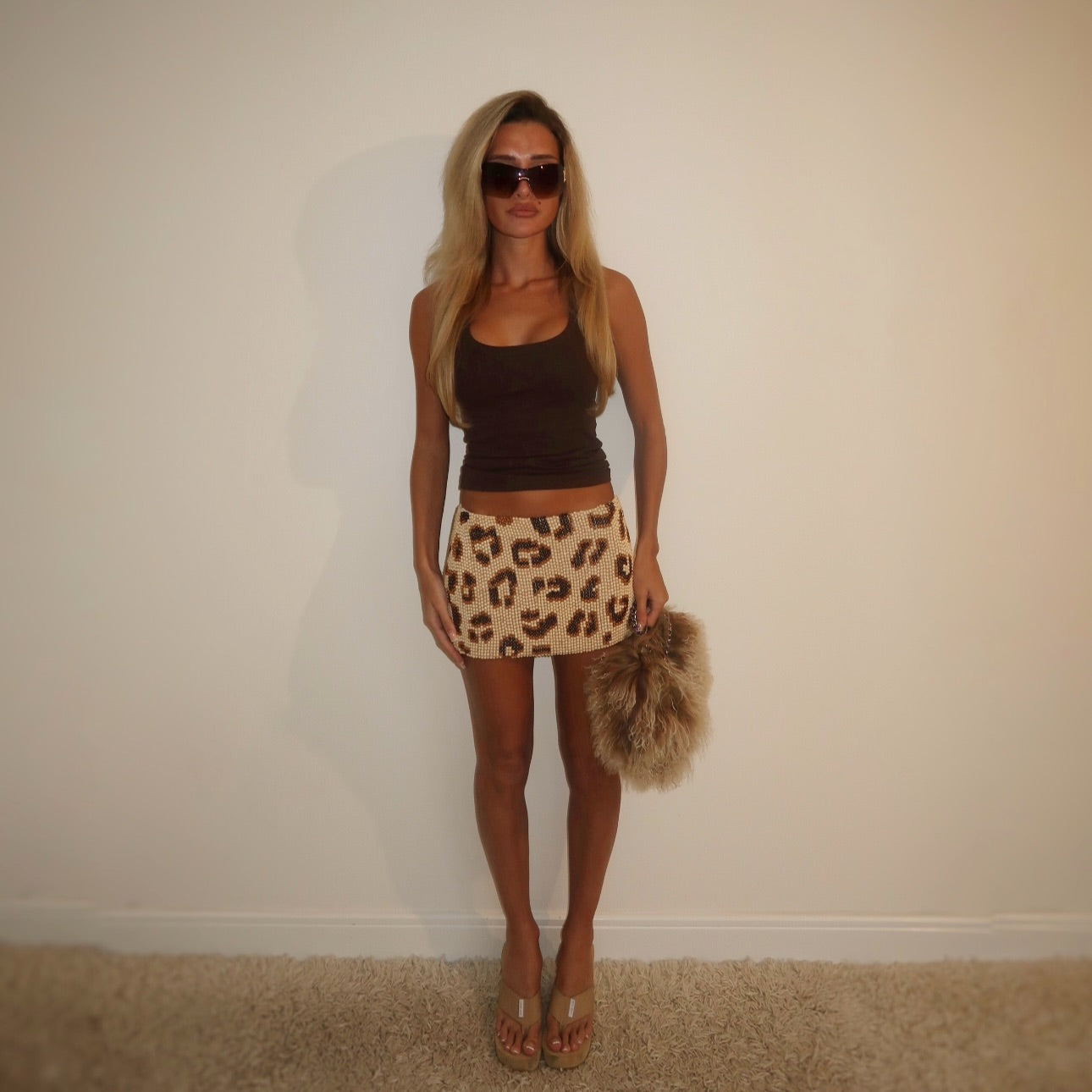 “Jaguar” beaded mini skirt