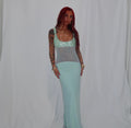 “Scale” maxi dress in light blue