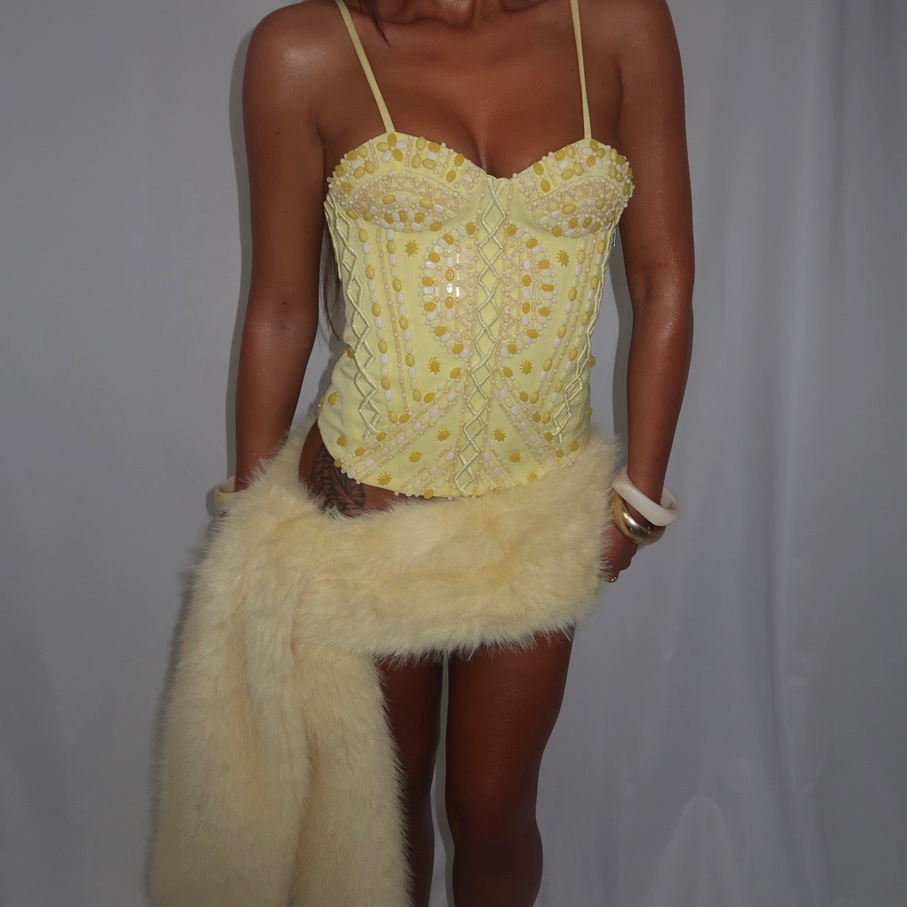 “Aztec” Corset in Yellow