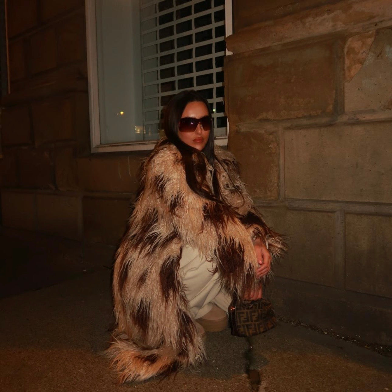 Dotty faux fur coat (Ready to ship)