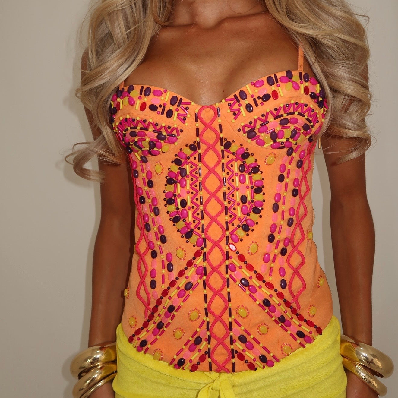 “Aztec” Corset in orange