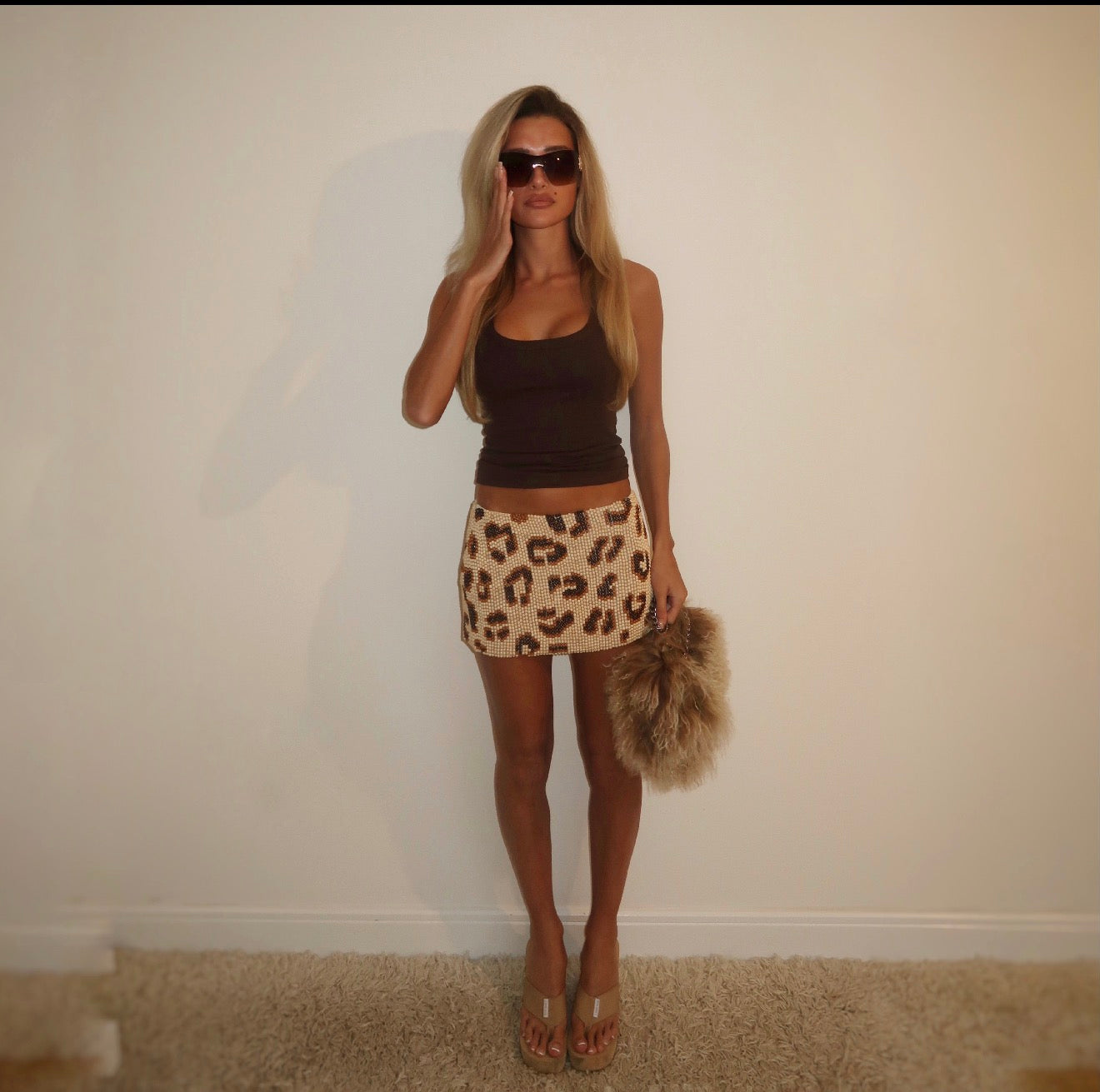 “Jaguar” beaded mini skirt