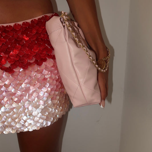 Ombré Scale Skirt in Raspberry Ripple ( Ready to Ship)