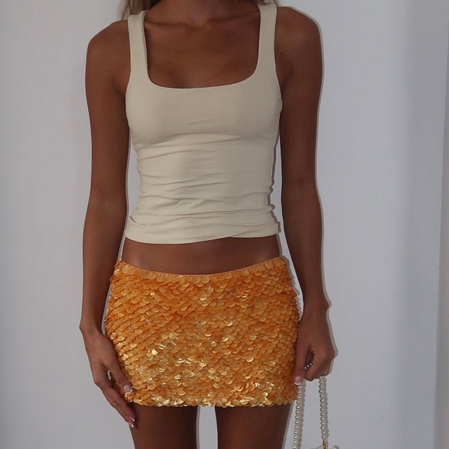 “Scale” Skirt in Light Orange