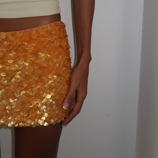 “Scale” Skirt in Light Orange