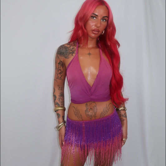 “Drop a Glint” Co ord in Plum