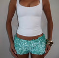 “Scale” shorts in Turquoise