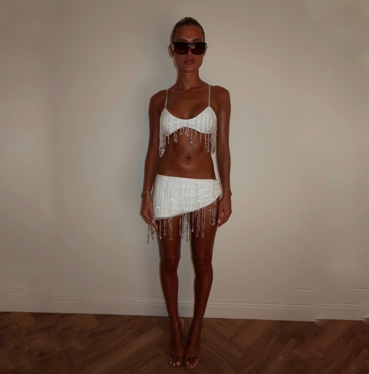 “Crystal” two piece in white