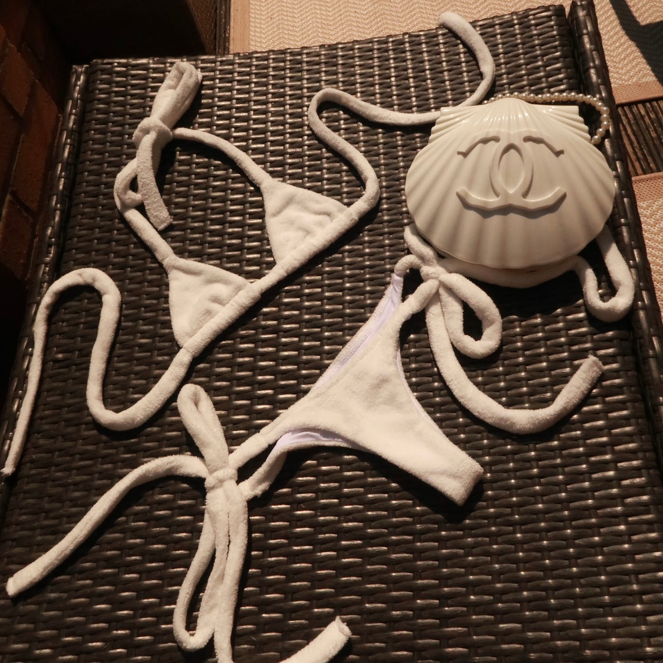 “Cloud” three piece micro mini bikini set ( Ready to ship)