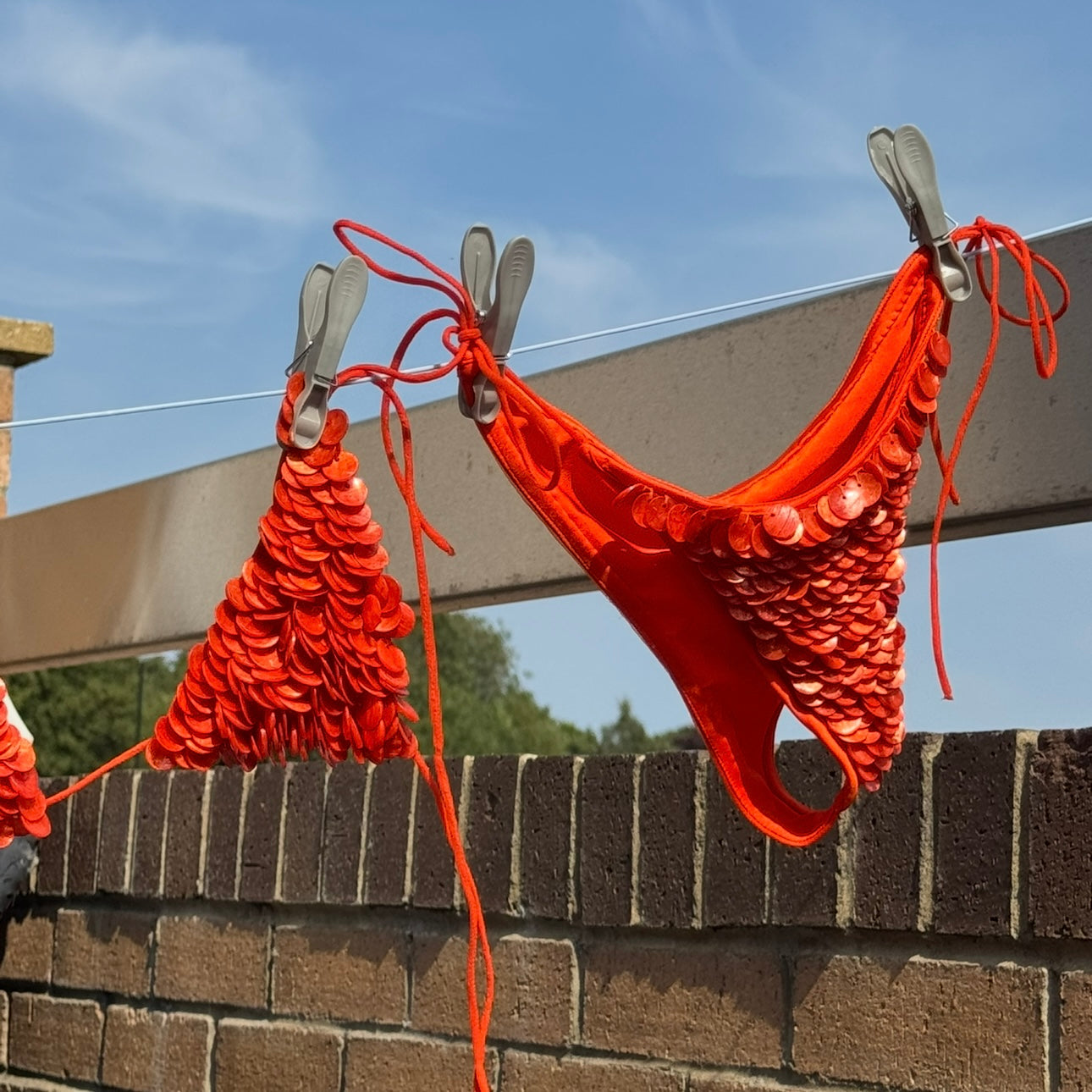 “Scale” bikini in dark orange