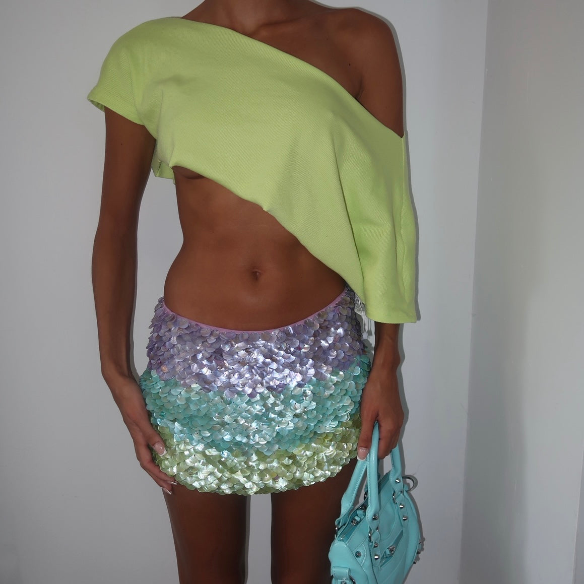 Ombré Scale Skirt in “Dusk Lavender”