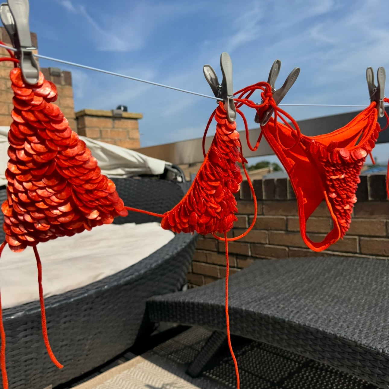 “Scale” bikini in dark orange
