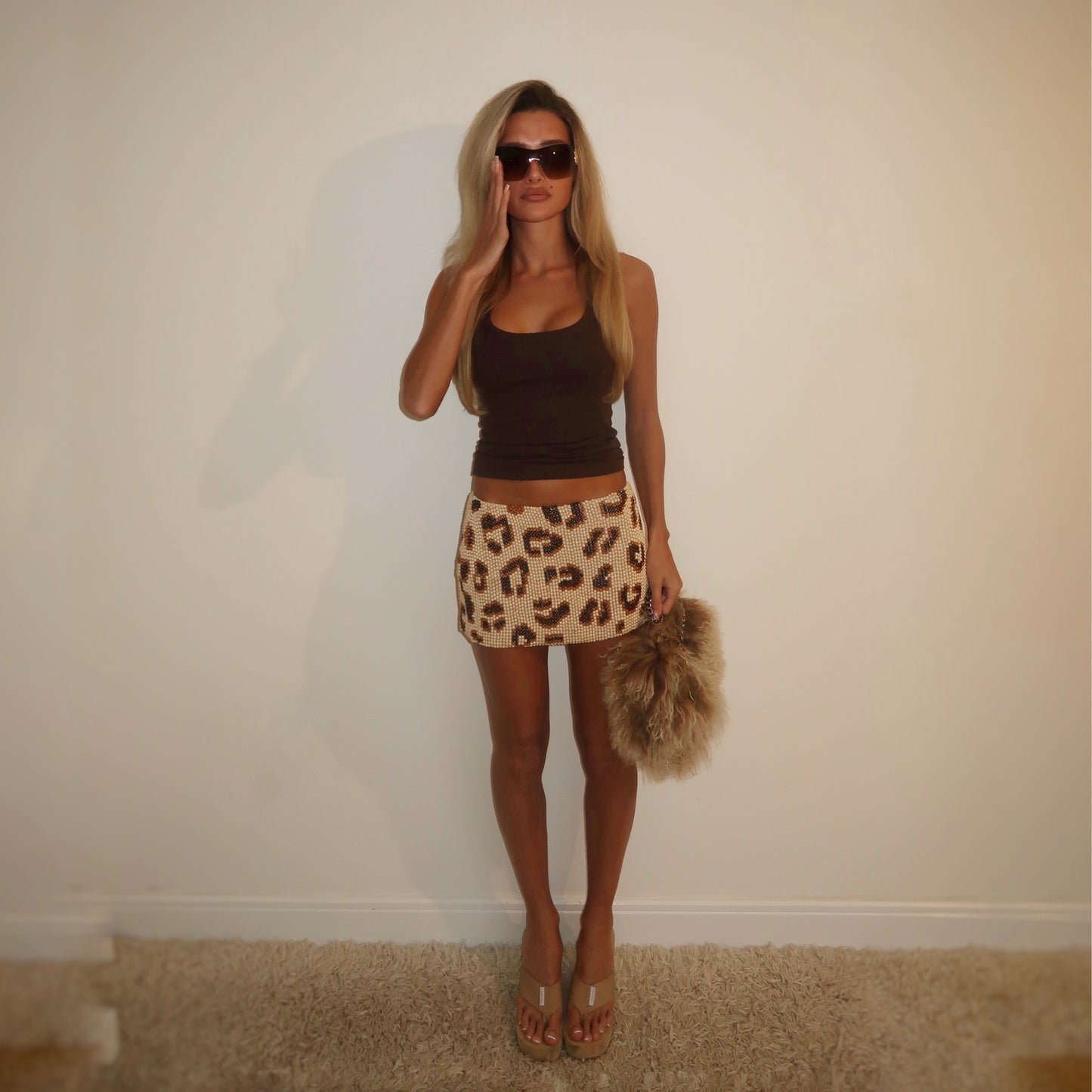 “Jaguar” beaded mini skirt